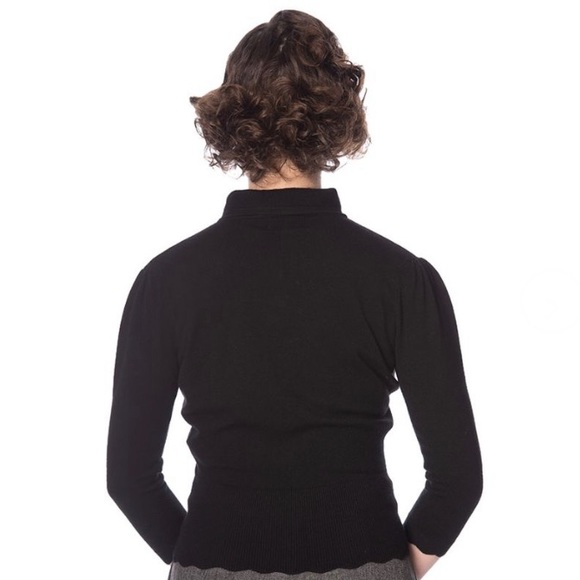 Banned Retro Foxy Scallop Cardigan Black - Picture 7 of 16